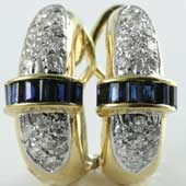 estate jewelry designer blue sapphire diamond earrings