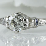 Antique Diamond Sapphire Engagement Ring