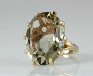 Large Lemon Citrine Ring