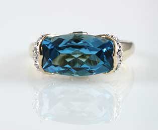 Blue Topaz Gold Ring