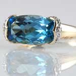 Blue Topaz Gold Ring