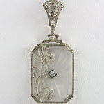 Crystal Filigree Diamond Pendant