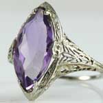 Estate Amethyst Filigree Ring