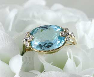 Oval Blue Topaz Ring