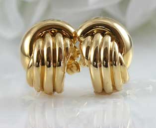 Small Gold Knot Earrings