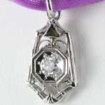 Deco Diamond Onyx Pendant