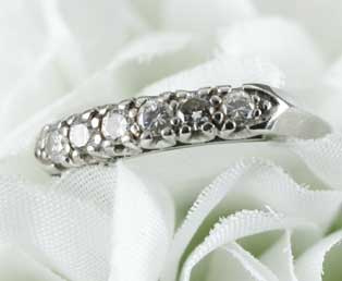 Estate Diamond Platinum Wedding Band