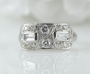 Deco Diamond Wedding Band
