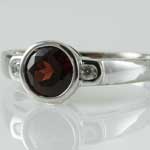 Red Tourmaline Diamond Ring