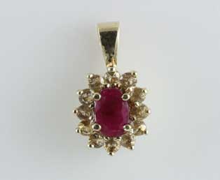 Small Ruby Vintage Pendant