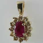 Small Ruby Vintage Pendant