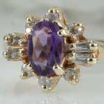 Amethyst Diamond Ring Vintage