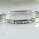 Thin Platinum Diamond Wedding Band