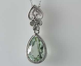 Vintage Green Amethyst Pendant