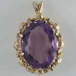 Big Amethyst Gold Pendant