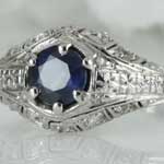 Estate Blue Sapphire Engagement Ring
