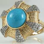 Big Turquoise Diamond Ring