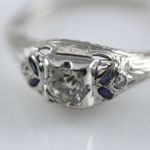Sapphire Diamond Filigree Ring