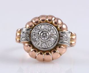 Retro Diamond Rose Gold Ring