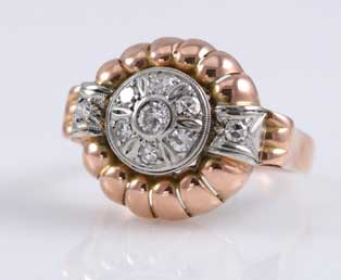 Retro Diamond Rose Gold Ring
