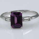 Purple Sapphire Platinum Ring