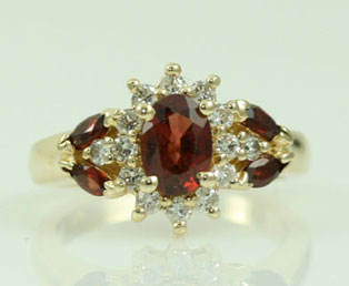 Vintage Garnet Diamond Ring