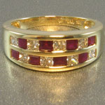 Ruby Diamond Checkerboard Band