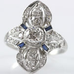 Antique Platinum Diamond Dinner Ring