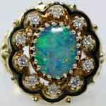 Black Opal Diamond Ring