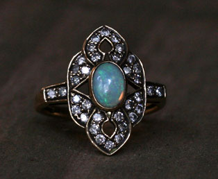 Edwardian Opal Diamond Ring