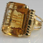 Huge Citrine Retro Ring
