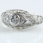Platinum European Cut Wedding Ring