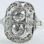 Twin Diamond Filigree Wedding Ring