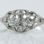 Mine Cut Platinum Filigree Wedding Ring