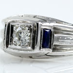 1930s Diamond Sapphire Wedding Band