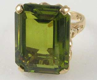 Big Dark Green Spinel Ring