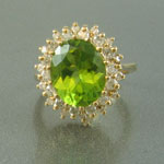 Oval Peridot Diamond Ring