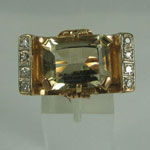 Retro Citrine Diamond Ring