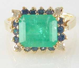 Bright Emerald Sapphire Ring