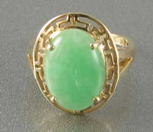 Green Jade Gold Ring