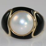 Black Onyx Mabe Pearl Ring