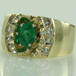 Unisex Estate Emerald Diamond 14KT Ring