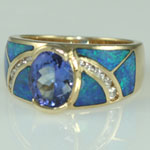 Ash Tanzanite Opal Gold Ring