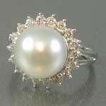 South Sea Pearl Diamond Ring
