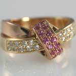 Pink Sapphire Diamond Bow Ring