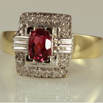 Pink Tourmaline Diamond Ring