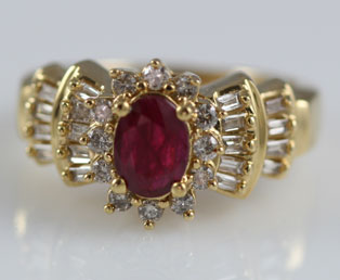 Ruby Diamond Gold Ring
