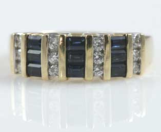 Blue Sapphire Diamond Band