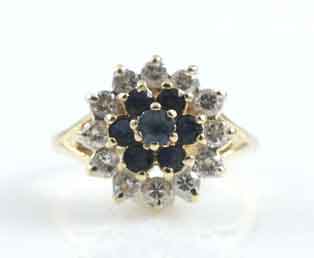 Estate Sapphire Diamond 14KT Cocktail Ring