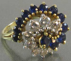 Spiral Swirl Sapphire Diamond Ring